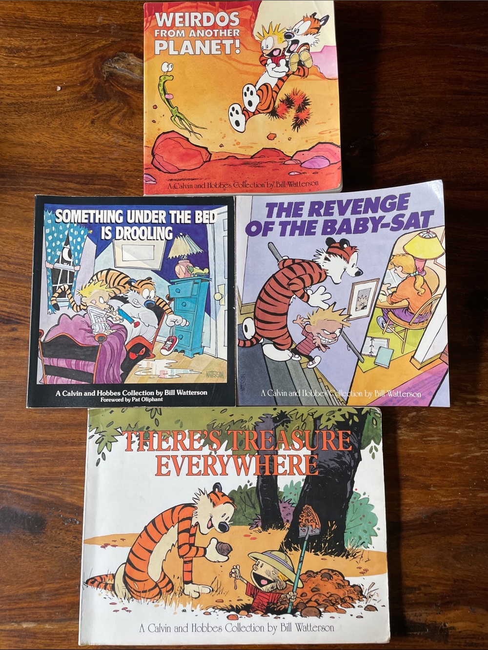 4 Calvin and Hobbes by Bill Watterson vintage used softcover books